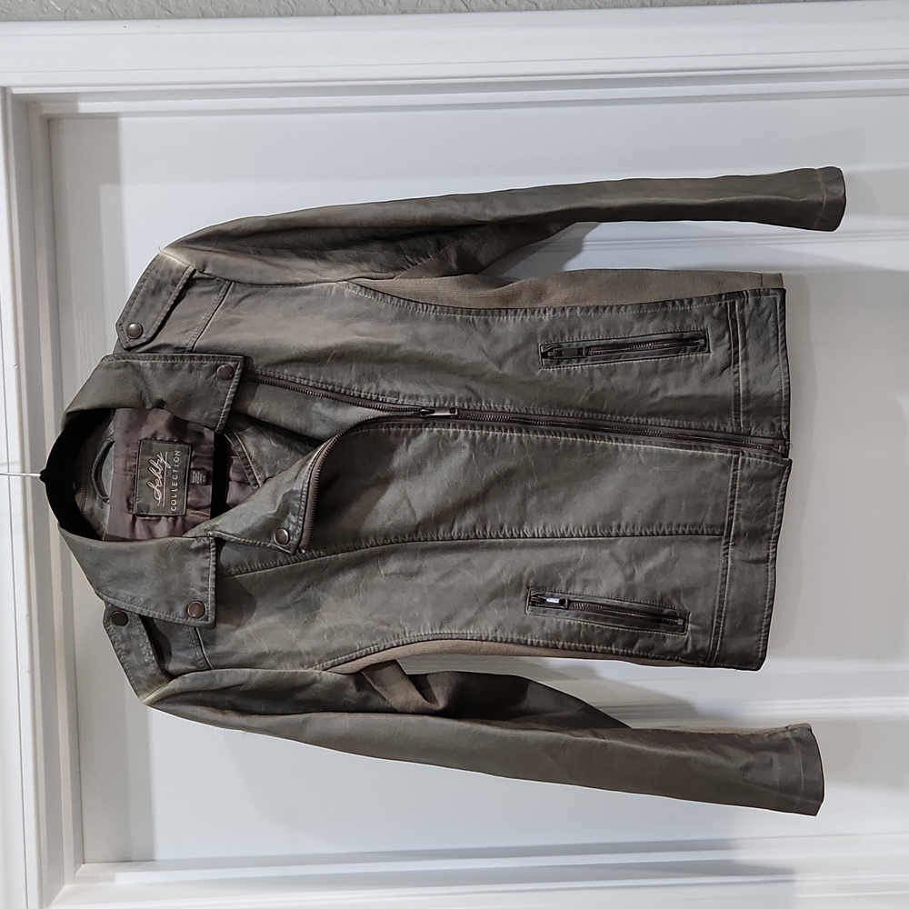 Zip up leather jacket, medium